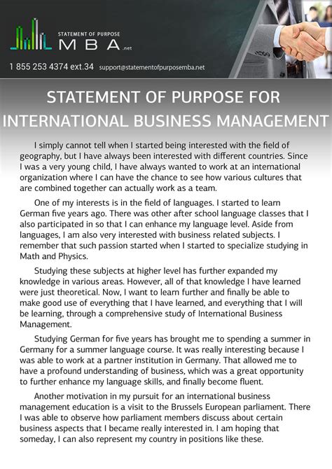 Example Sop For International Business Management By Sopmbasamples On