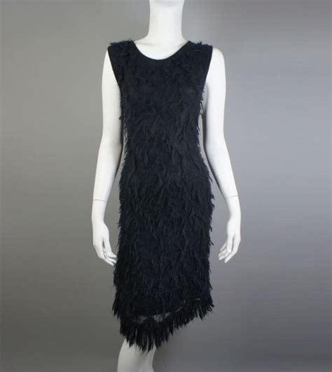 Chanel 09a Black Mohair Fringe Dress Size 42 10 At 1stdibs