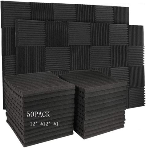 50 Pack Acoustic Panels Soundproof Studio Foam For Walls Sound