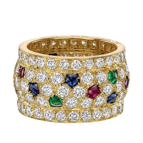 Cartier Diamond Ruby Sapphire And Emerald Nigeria Ring At 1stdibs