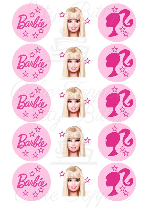 Barbie Edible Cupcake Cookie Toppers Itty Bitty Cake Toppers