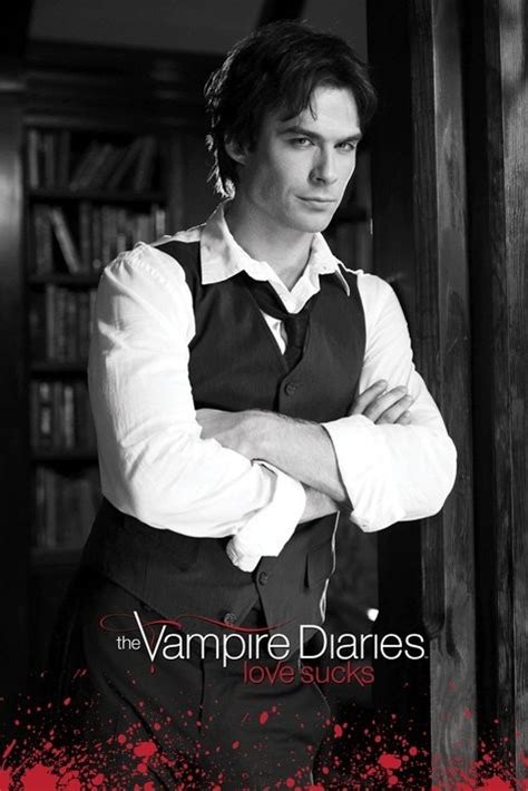 朗 Vampire Diaries Damon Bandw Póster Lámina Compra En Europosterses