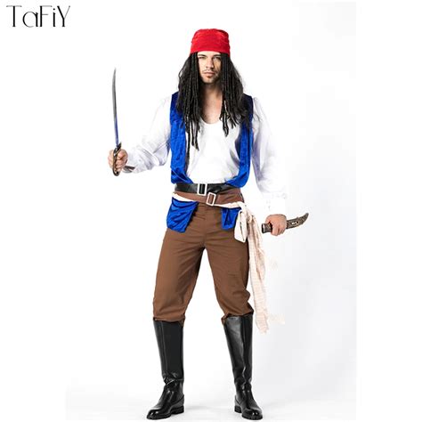 Disfraz de guerrero pirata caribeño de TaFiY para hombre Pirata para disfraces de Halloween