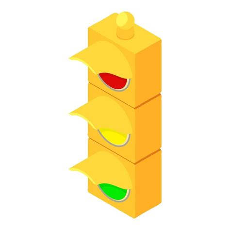 Premium Vector Yellow Traffic Lights Icon Isometric Of Yellow Traffic
