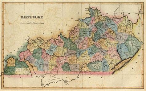 Old Map Of Kentucky Decorative Map Fine Reproduction On Etsy In 2021