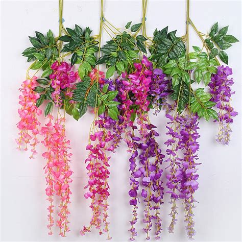 Faux Flowers Spike Wisteria 110cm Artificial Flowers 3forks For