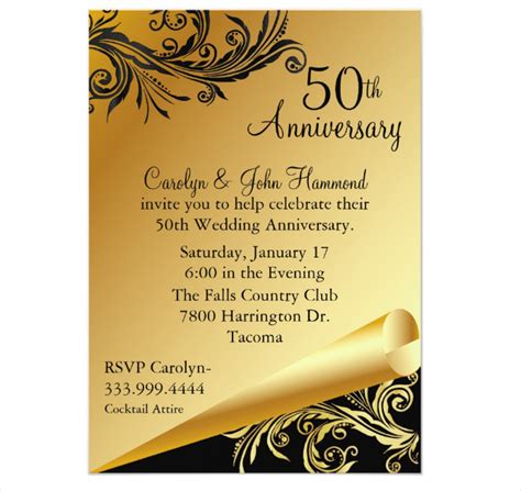 50th Wedding Anniversary Invitation 15 Examples Format Pdf Examples