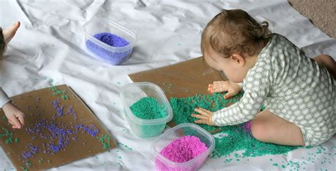 Babytoddler Colored Rice Art Colored Rice Toddler Art Projects