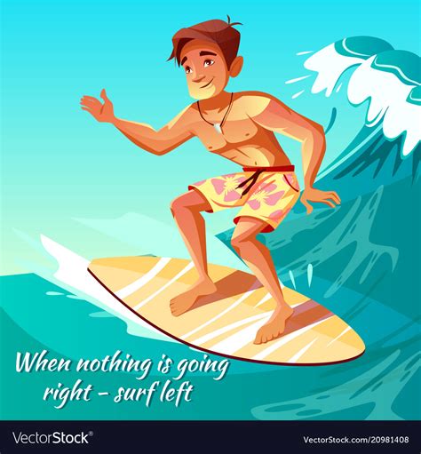 Summer Surfing Boy On Wave Royalty Free Vector Image