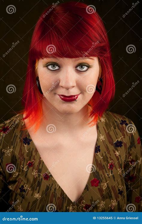 Punky Girl With Red Hair Stock Image Image Of Beautiful 13255645