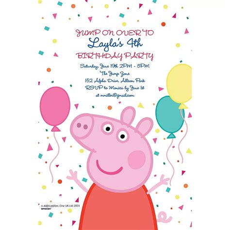 Custom Peppa Pig Invitations Party City