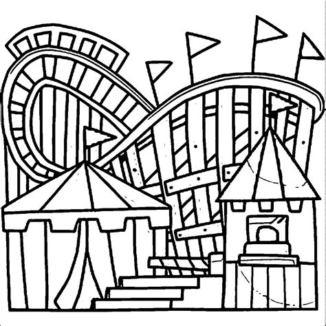 Amusement Park Coloring Pages At Free Printable