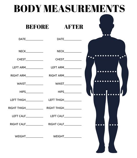 Free Printable Body Measurement Chart Customize And Print