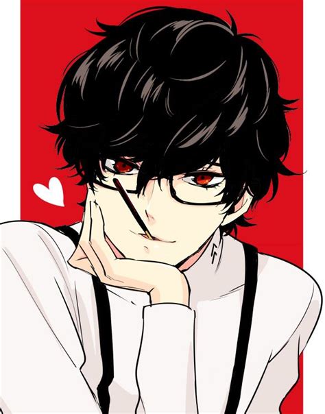 Handsome Anime Boy With Glasses And Black Hair Anime