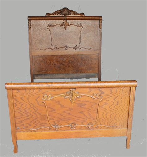 Ornate oak antique sideboard buffet with beveled mirror. Antique Oak Bed original finish - Full Size - | eBay