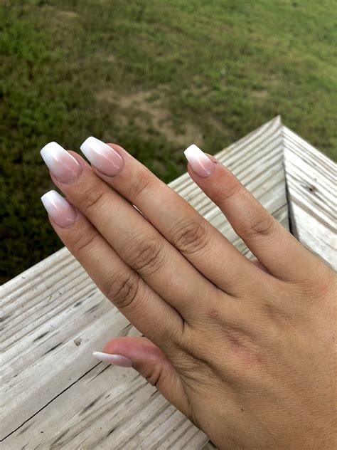 Coffin Short Acrylic Nails Pink And White Debora Milke