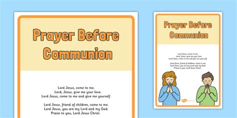 Prayer Before Communion Display Poster