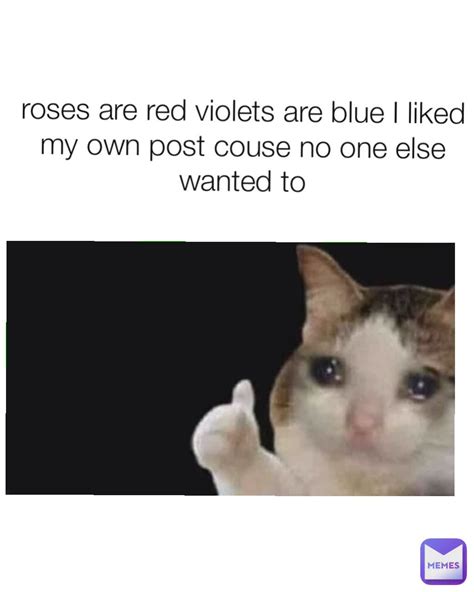 Roses Are Red Violets Are Blue I Liked My Own Post Couse No One Else
