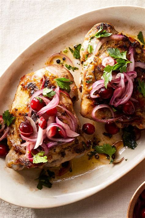 Turkey Thighs With Pickled Cranberries And Onions For Two Recipe