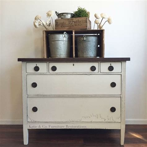 Dresser Painted In General Finishes Linen Milk Paint And Java Gel Stain