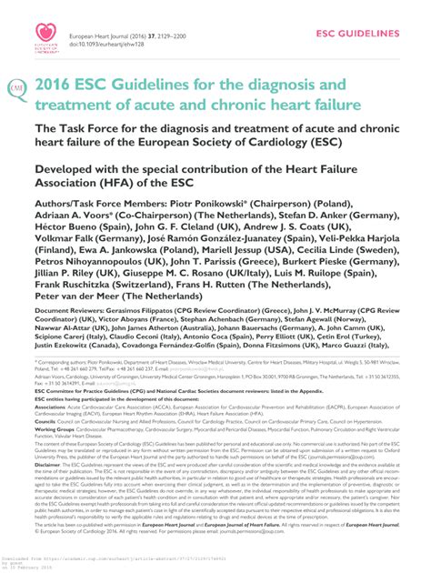 Fillable Online 2016 ESC Guidelines For The Diagnosis And Fax Email