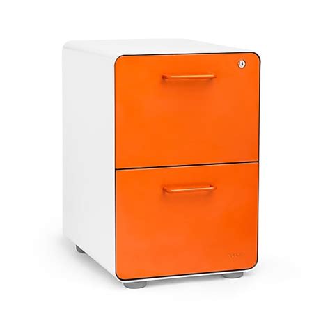 Best filing cabinet 2021 is: Poppin, Stow 2-Drawer File Cabinet, White + Orange (101050 ...