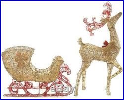 Find the perfect finishing touch for your home with decorative accents from kirkland's. Home Accents Holiday Gold Reindeer 5 ft. Sleigh 44 in ...