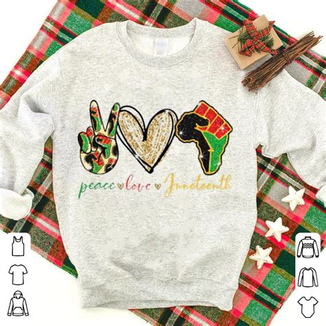Download Official Peace Love Juneteenth.png Shirt - Premium Tee Shirt