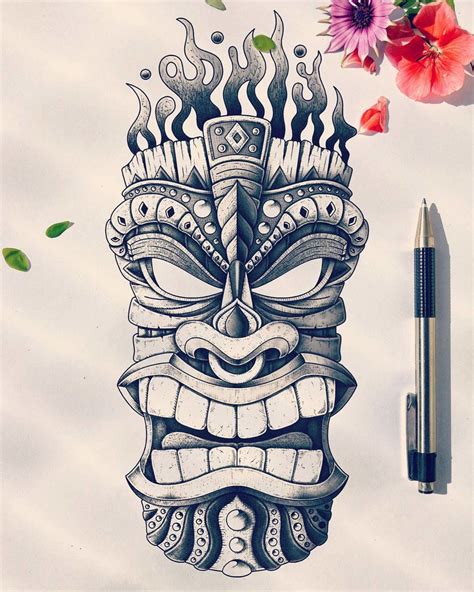 Custom Tiki Head Design Diseños De Tatuaje Polinesio Imagenes Para