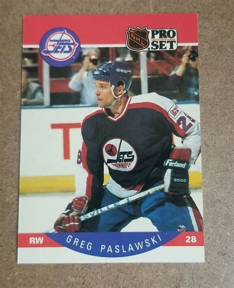 1990 91 Pro Set Hockey Card 336 Greg Paslawski Winnipeg Jets Ebay