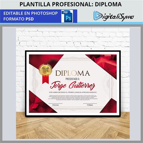Plantilla Diploma Reconocimiento Moderno Psd 300ppp 4900 En