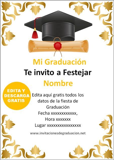 Las Mejores Invitaciones De Graduación Universitaria Para Editar Gratis