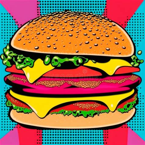 Pop Art Burger Image Stock Illustration Illustration Of Seed 267000503