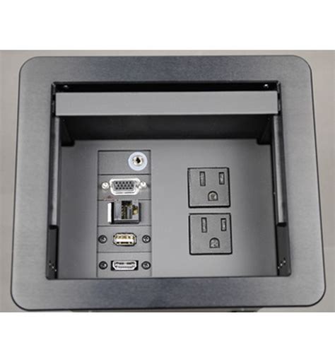 Av projects design & manufacture plug & play plates for floor boxes for your onsite av and multimedia installations. Wiremold TB672APBK-KIT2 InteGreat Table Box w/ Power, HDMI ...