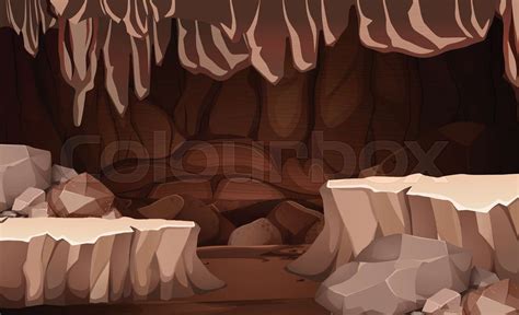 A Underground Cavern Scene Stock Vector Colourbox