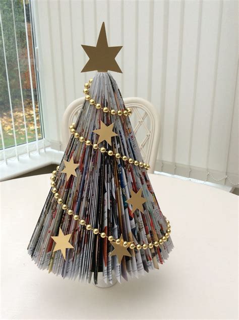 Book Folding Christmas Tree Using A Magazine Paper Christmas