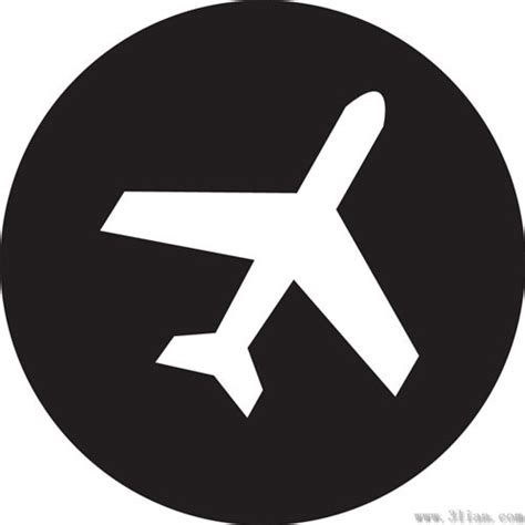 Black Background Airplane Icon Vector Vectors Graphic Art Designs In