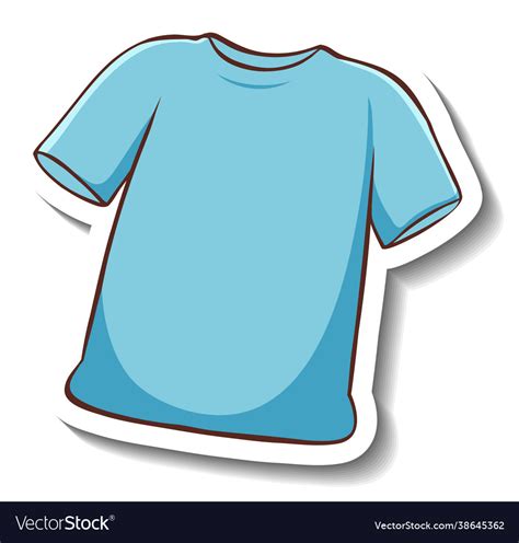 A Sticker Template With Blue T Shirt Isolated Vector Image