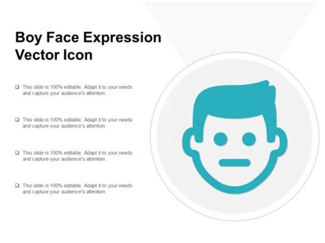 Boy Face Expression Vector Icon Ppt Powerpoint Presentation Files