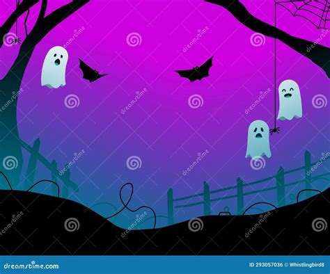 Halloween Pattern Ghost Spooky Art Funny Pumpkin Bat Stock
