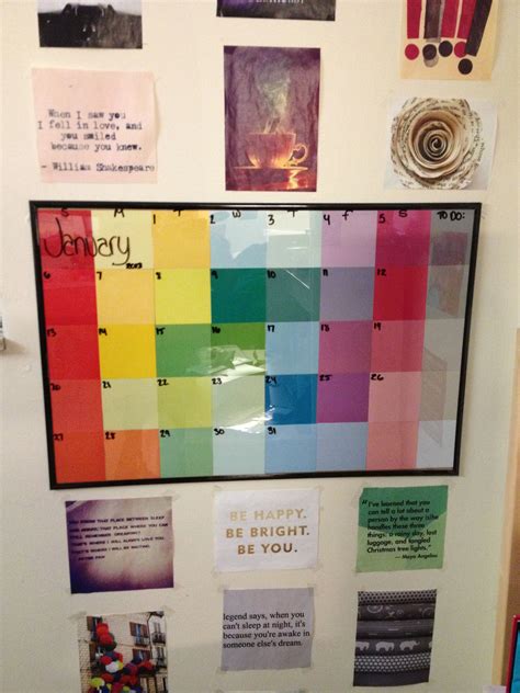 Diy Dry Erase Calendar For My Wall Made With Pantone Postcard Cutouts