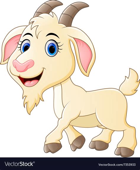 Cute Goat Cartoon Royalty Free Vector Image Vectorstock
