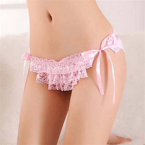 Sexy Tie Side Bandage Underwear Sexy Lace Briefs Panties Thongs