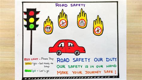 Road Safety Poster Drawing Draw Resources