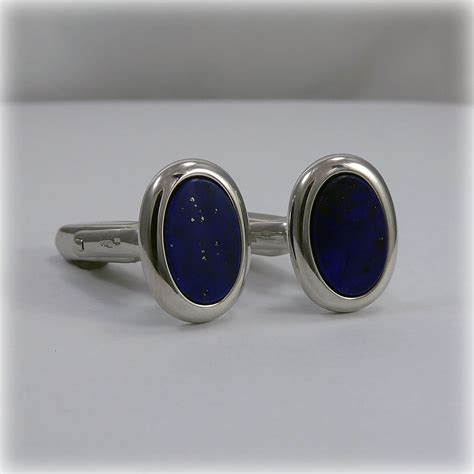 Silver Lapis Lazuli Cufflinks Mr Allan Jewellers