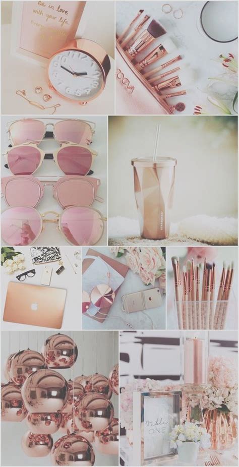 Tumblr Collage Wallpaper Cute Girly Iphone Rose Gold
