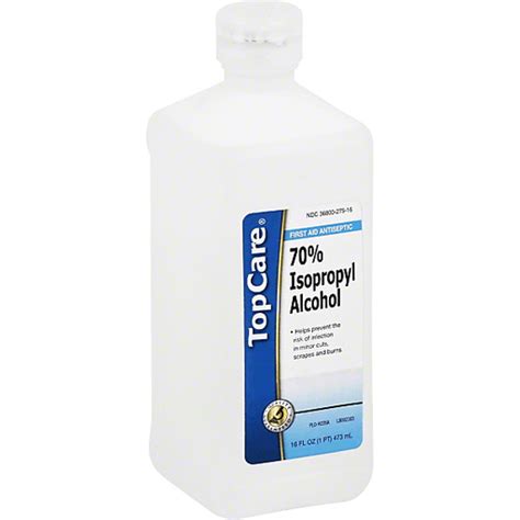 Top Care Isopropyl 70 Solution Alcohol 16 Oz Plastic Bottle First