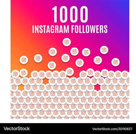 Instagram 1k Followers Likes Celebration Vector Image