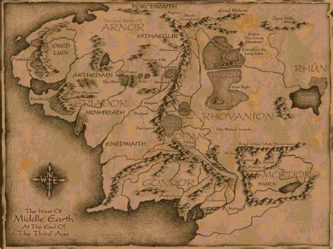 Hobbitlord Of The Rings Map Of Middle Earth 1 Cross Stitch Pattern