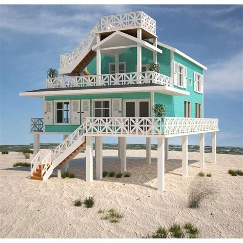 Coastal Home Exterior Prefab Beach Home Kit 3br 3ba 1890sf The